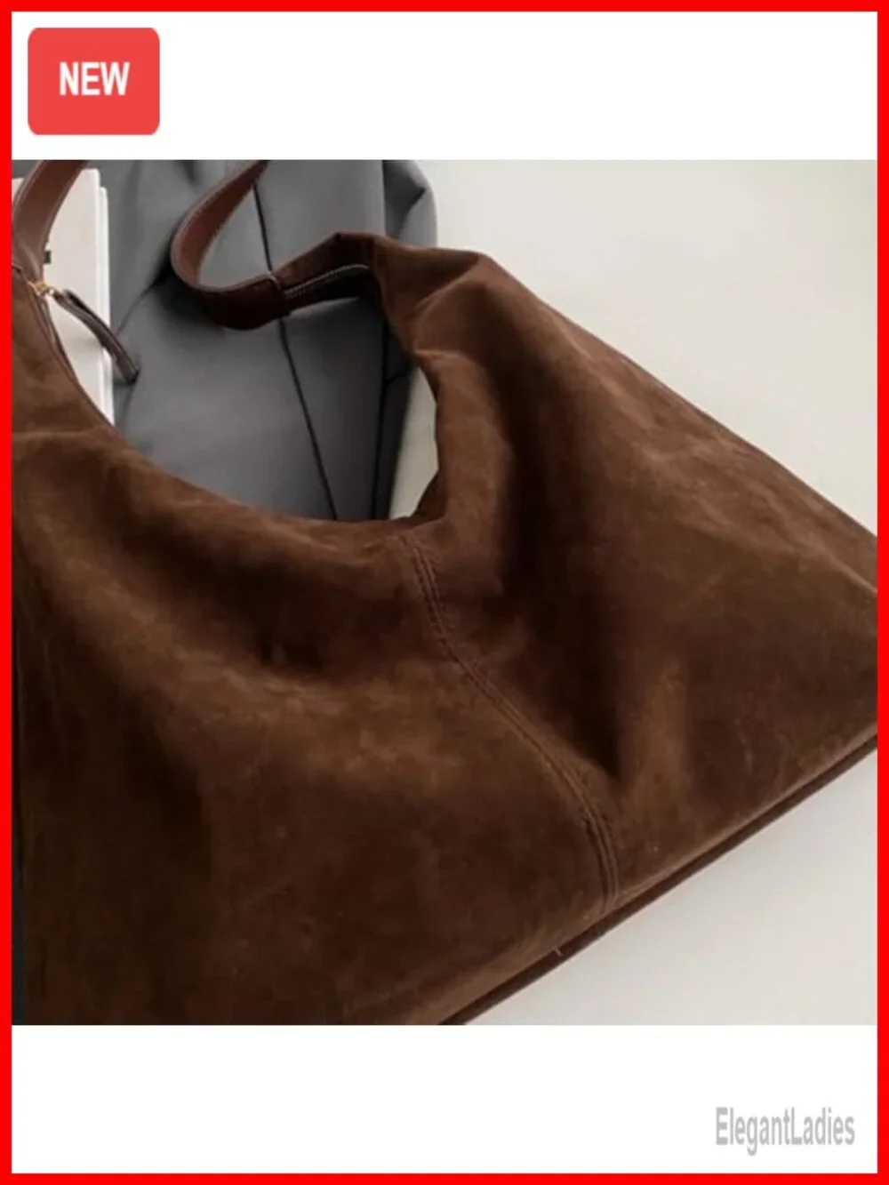 Suede Shoulder Bag Hobo Handbag Tote Purse Slouchy Underarm Bag Work Travel